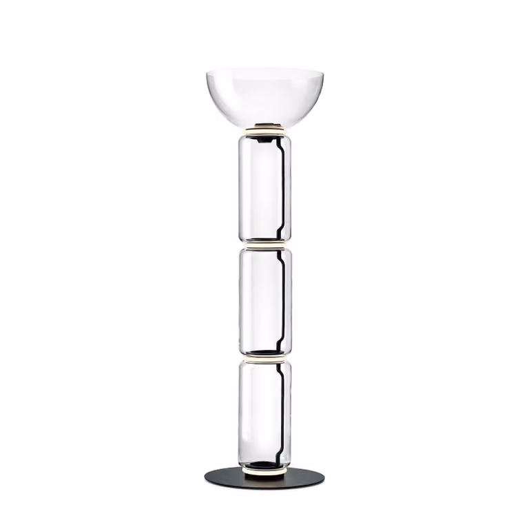 Flos - Noctambule Floor 3 High Cylinder Bowl Big Base - Lampada da terra - Nero