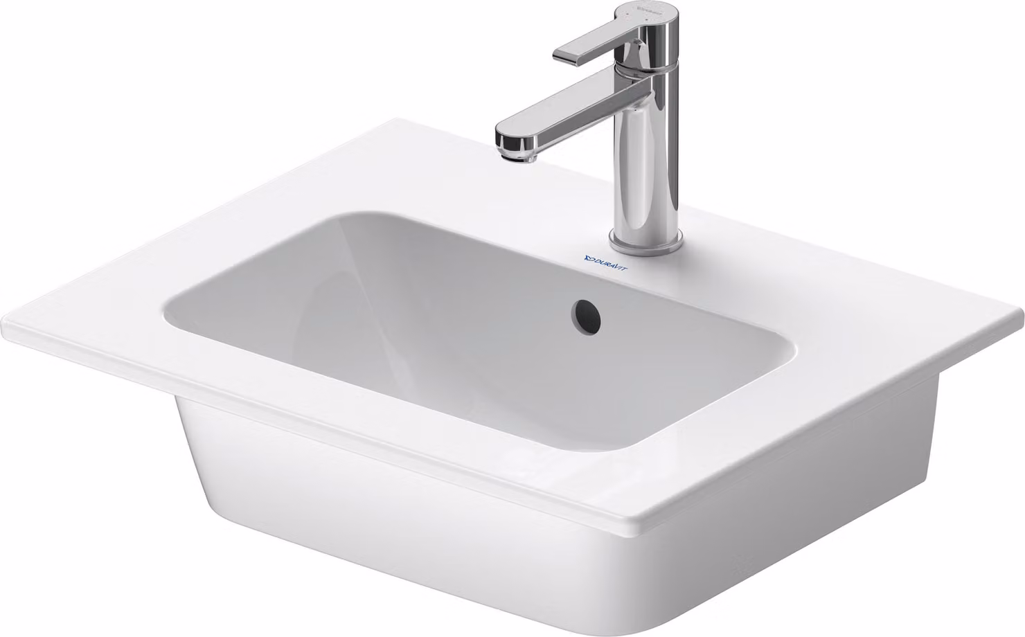 Duravit ME by Starck lavabo pour meuble, avec trop-plein, 1 trou pour robinet, 530mm, 233653AA00, 233653AA00
