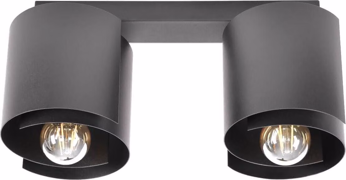 HUGO 2 Lampada da soffitto nera in stile loft con attacco E27 e potenza massima 60W