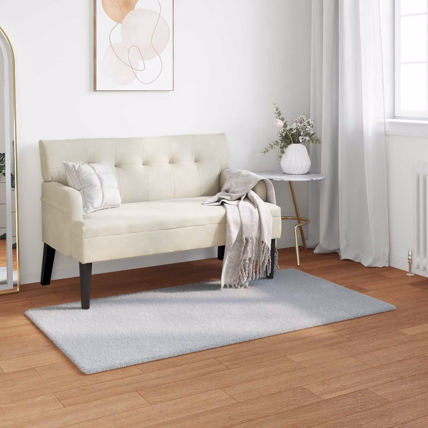 vidaXL Tappeto in ecopelliccia sintetica antiscivolo e lavabile OLITE Grigio 110 x 60 cm
