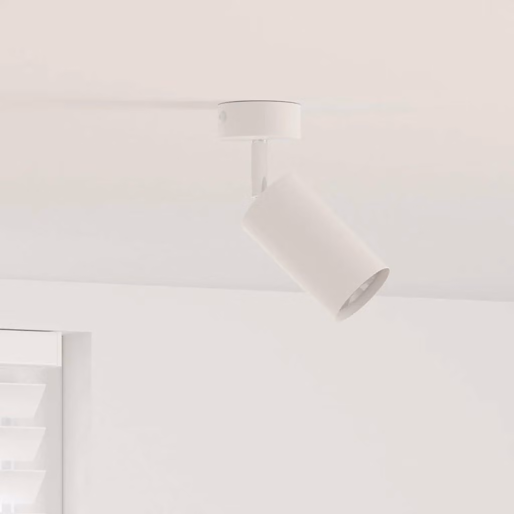 vidaXL Faretto da soffitto regolabile in metallo bianco L/P/H: 6 x 6 x 16 cm
