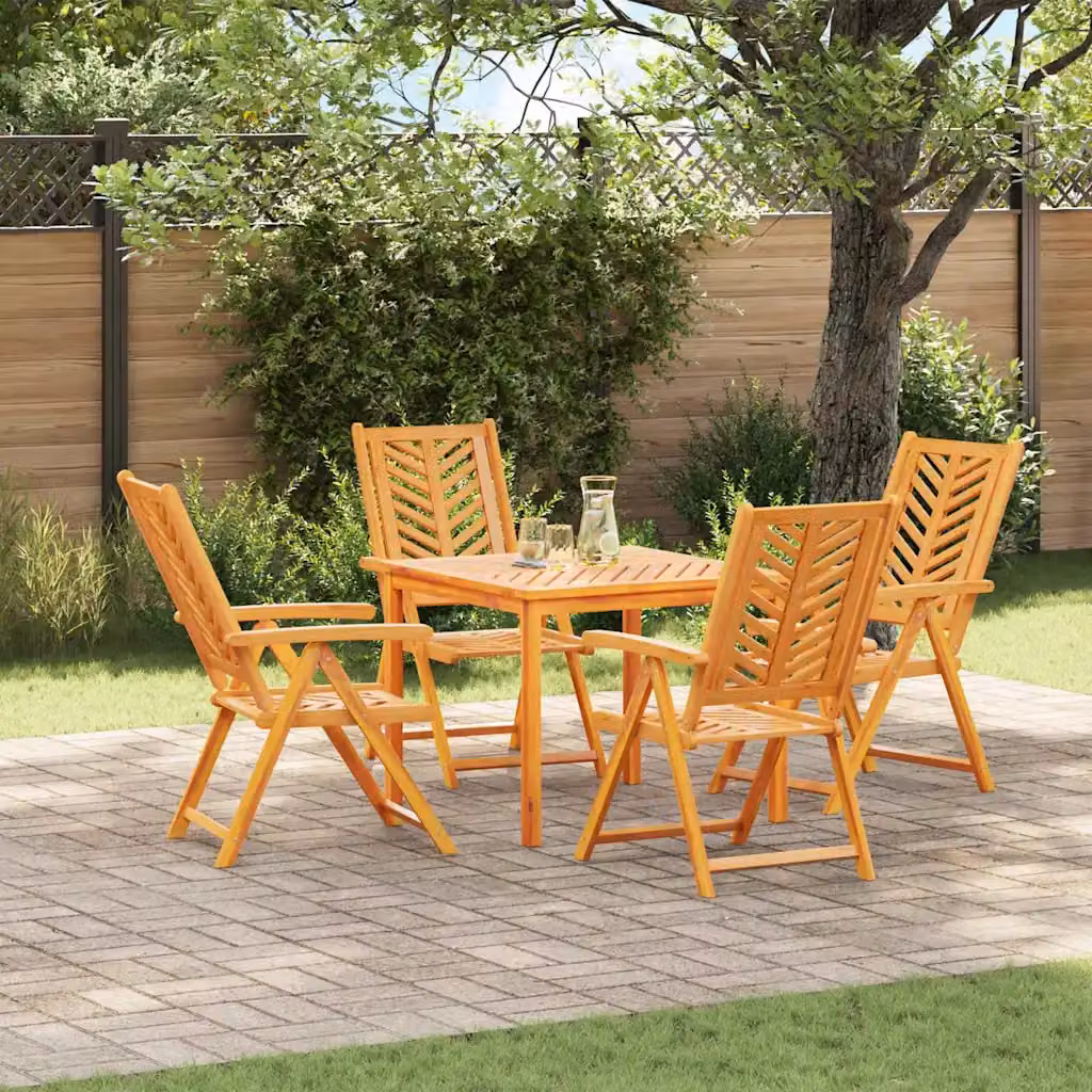 Set da pranzo per giardino e terrazzo vidaXL in legno di acacia marrone composto da 5 pezzi