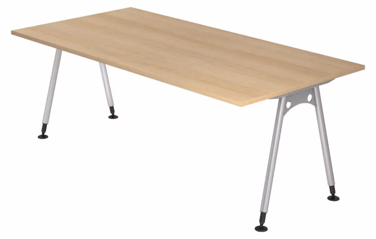 bümö Scrivania Serie A - Dimensioni: 200 x 100 cm, Decorazione: Rovere