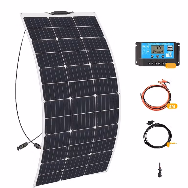Kit pannello solare flessibile, 100W/200W, celle monocristalline ad alta efficienza, 12V 100W