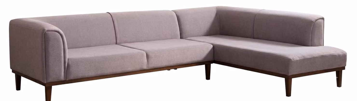 Divano angolare a forma di L, grigio, in tessuto, moderno, di alta qualità, grande, ideale per il soggiorno