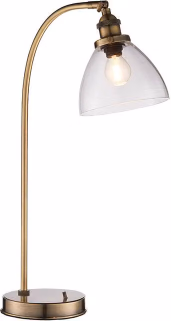 Lampada da tavolo industriale ottone antico E14 Endon
