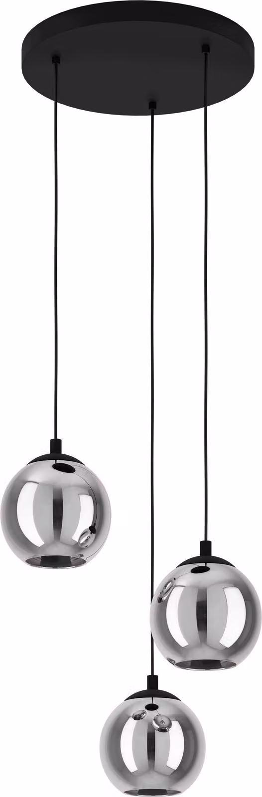 Lampadario Moderno Ariscani 3 Luci Pendenti Acciaio Nero