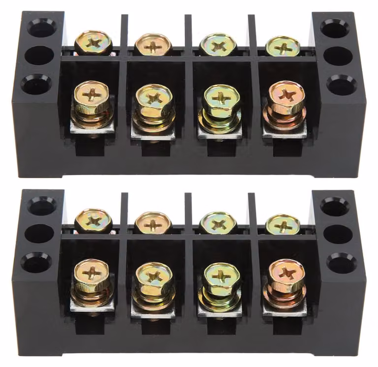 2 blocchi di morsetti da 600V e 60A, 3 diverse dimensioni di blocchi di morsetti di messa a terra