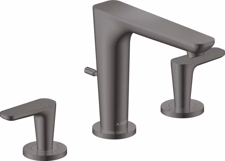 hansgrohe AXOR Citterio C robinetterie de lavabo 3 trous 125, avec vidage à tirette, Cubic cut, 49061330, 49061330