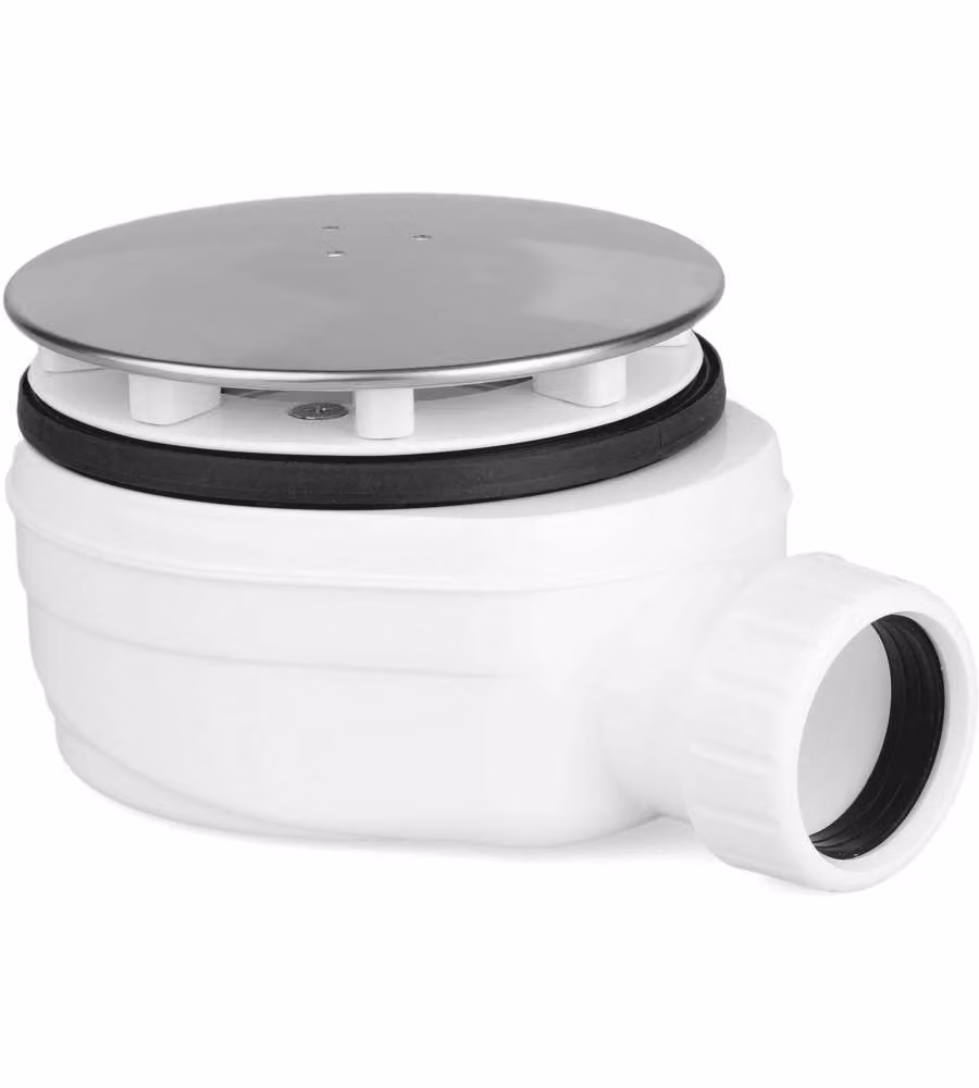Piletta ribassata per piatto doccia 90 mm polipropilene acciaio inox