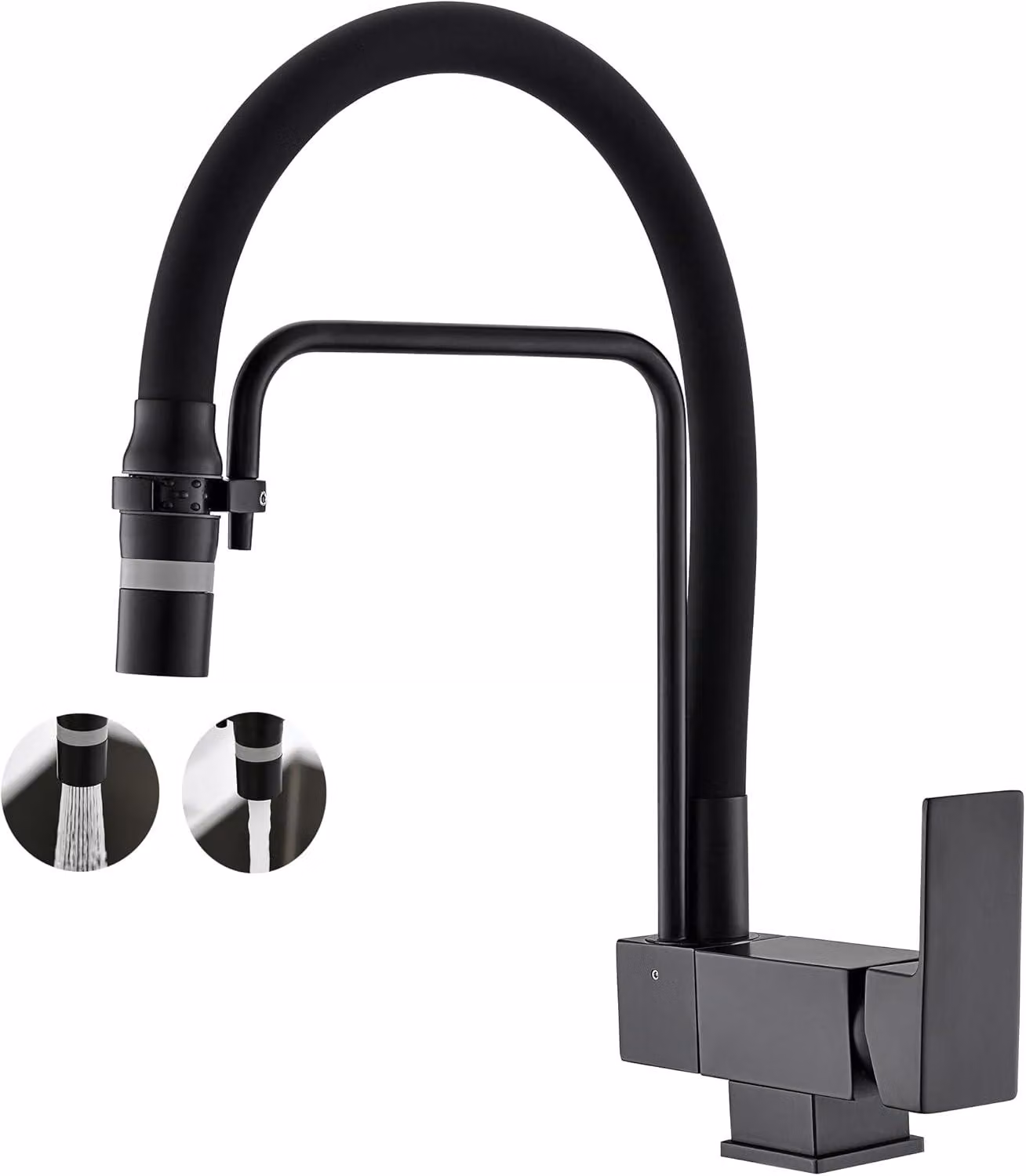 Miscelatore da cucina pieghevole, con tubo flessibile, monoblocco, rotazione a 360°, altezza 70 mm, per la cucina