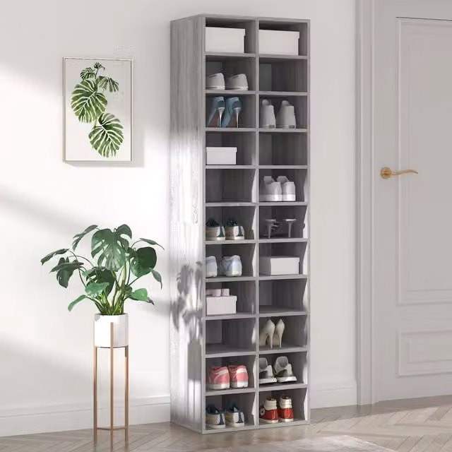 Scarpiera-Scaffale per scarpe Grigio Sonoma 54x34x183 cm in Legno Multistrato