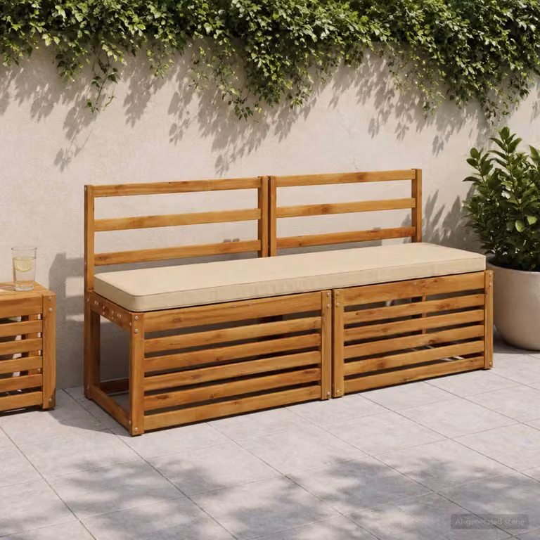 Cuscino per Panchina vidaXL VUGHT in Poliestere Beige con Rivestimento Lavabile e Resistente ai Raggi UV
