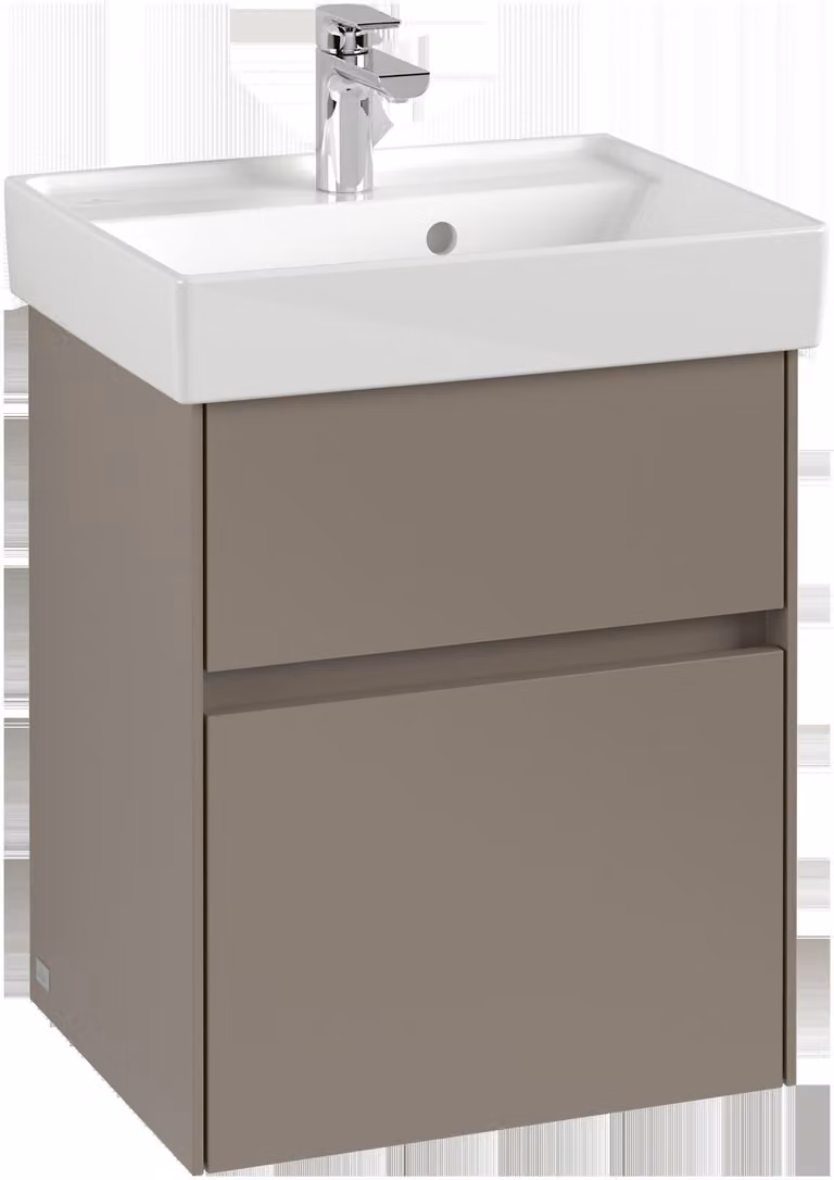 Villeroy & Boch Collaro Meuble sous-lavabo, 2 tiroirs, lavabo au centre, avec éclairage, 460x546x374mm, C006B0AH, C006B0AH