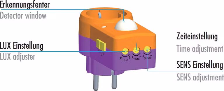 Rilevatore di movimento a infrarossi con connettore a spina connecto CC-IM060 - Installazione interna in presa di corrente, bianco, grado di protezione: IP20, campo d'azione 120° / 9 m, come NUOVA