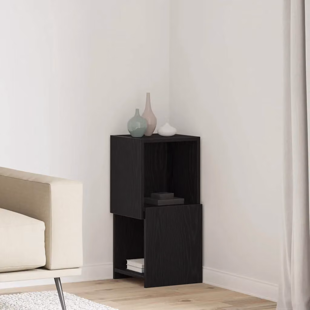 Mobile angolare vidaXL in legno ingegnerizzato nero, L 30,5 cm x P 30 cm x H 65 cm