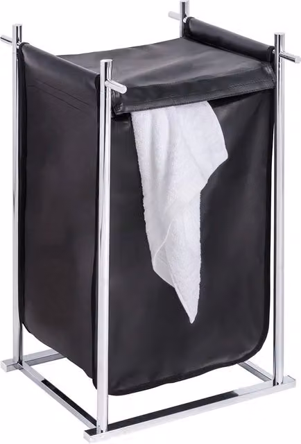 Porta Biancheria Wenko Kyoto con Struttura in Acciaio e Coperchio, Nero