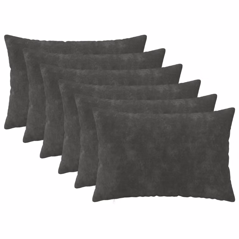 Set di 6 federe vidaXL HEERLEN in microfibra, colore antracite, 50 x 70 cm
