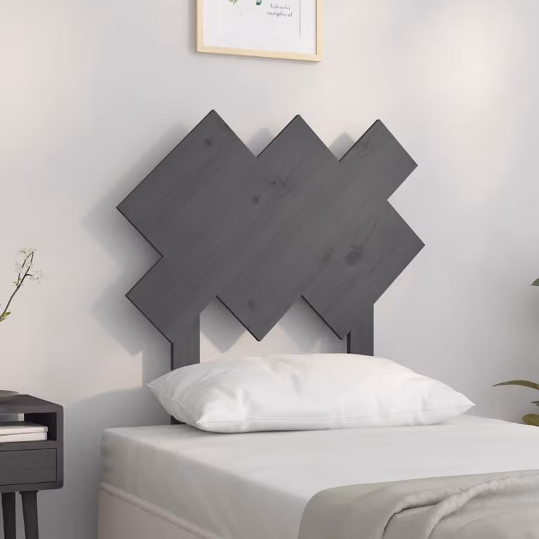 Testiera per letto vidaXL in legno massello di pino, colore bianco, L 72,5 cm x P 3 cm x H 81 cm