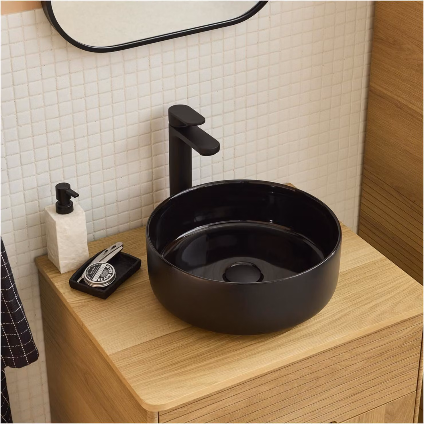 Lavabo da appoggio tondo 36 x 36 cm DIEGO
