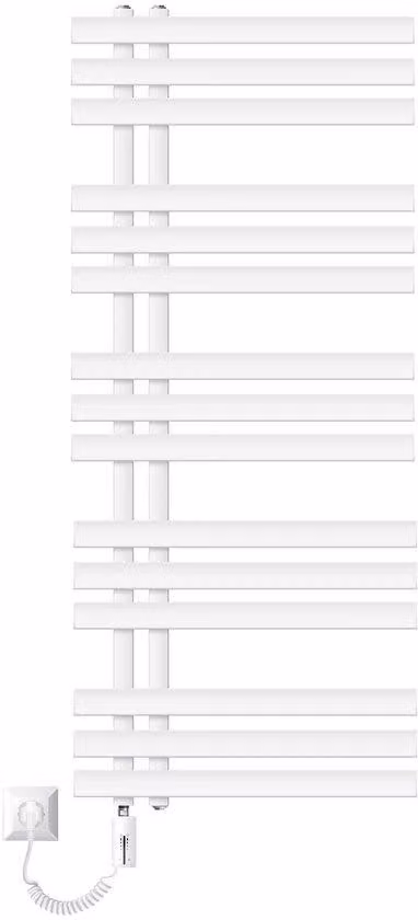 Radiatore per bagno in acciaio EM 500x1200 mm bianco, linea Luxury