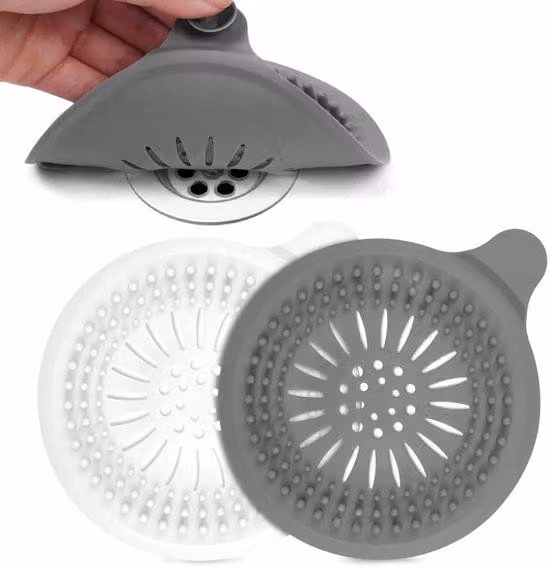 Filtro per scarico in silicone, confezione da 2 pezzi, per cucina e bagno
