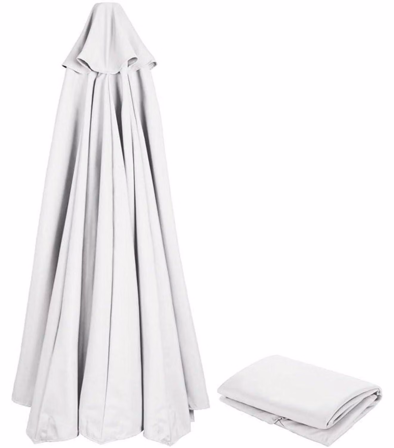 Copertura di ricambio per ombrellone, diametro 200 cm, 6 stecche, colore bianco, protezione UV, tessuto resistente al vento