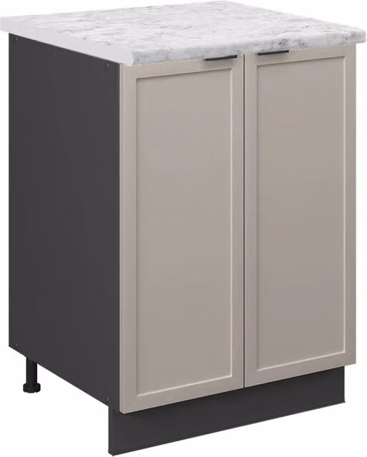 Mobiletto base cucina Fame-Line GrigioBeige/Antracite 60 cm, PL Marmo Vicco