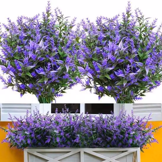 Fiori di lavanda in plastica - Decorazione - 12 pezzi - Viola - Per interni ed esterni
