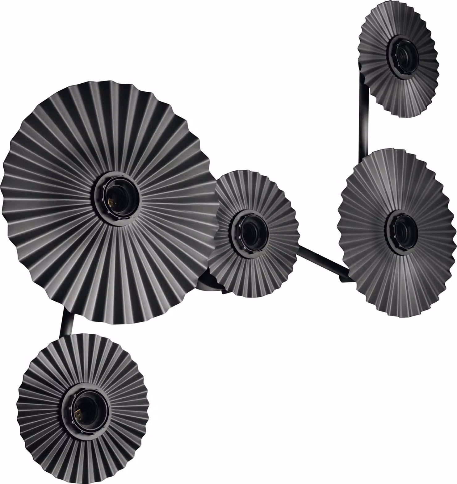 OSRAM DECOR Plisse Applique, 5 attacchi, E27, acciaio, grigio scuro, minimalista, design, paralume