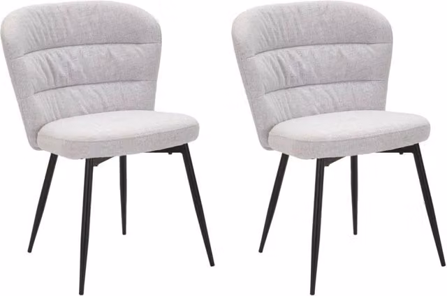 Set 2 Sedie Losanna 58x85x60,5 cm in Tessuto Grigio/Nero