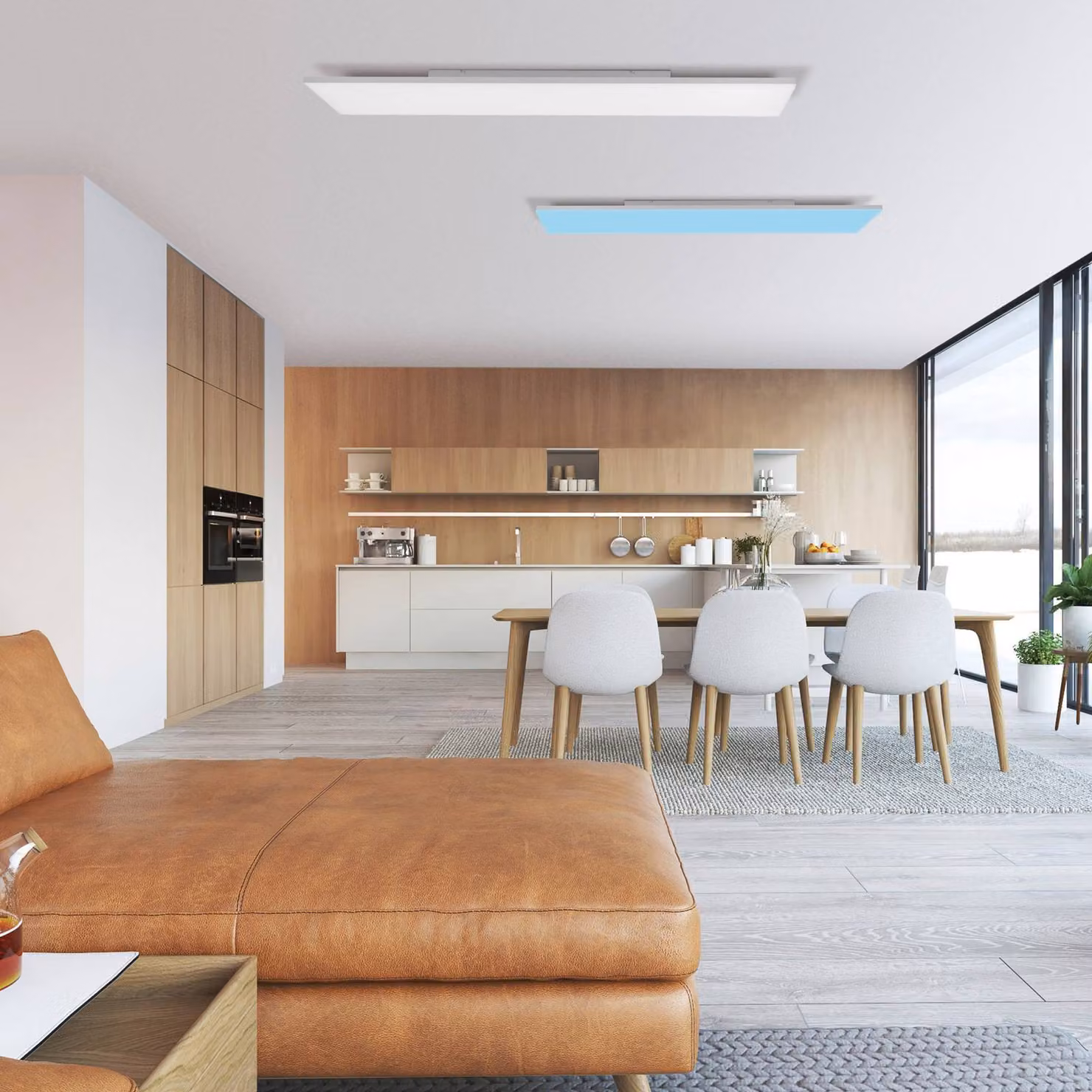 Q-Smart-Home Plafoniera smart Q-Frameless, dimmerabile, Bianco / Opale, Soggiorno / Sala da pranzo, Plastica, Moderno
