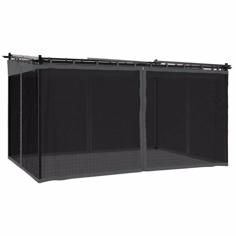 Gazebo con Pareti in Rete Antracite 4x3 m in Acciaio