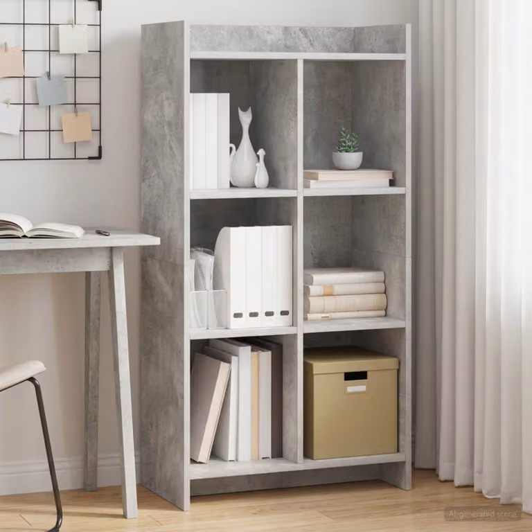 Libreria moderna vidaXL in legno ingegnerizzato grigio opaco L: 59 cm, P: 30 cm, H: 111 cm