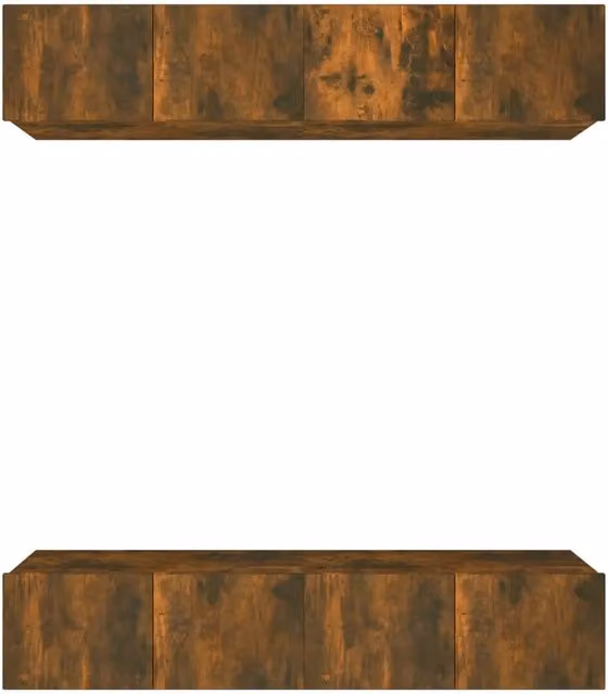 Mobile porta TV Rovere Fumo in legno multistrato marrone, modello a parete L 80 x P 30 x H 30 cm – 1