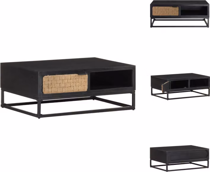 vidaXL Tavolino 90x60x35 cm in legno massiccio di mango - Tavolini da caffè