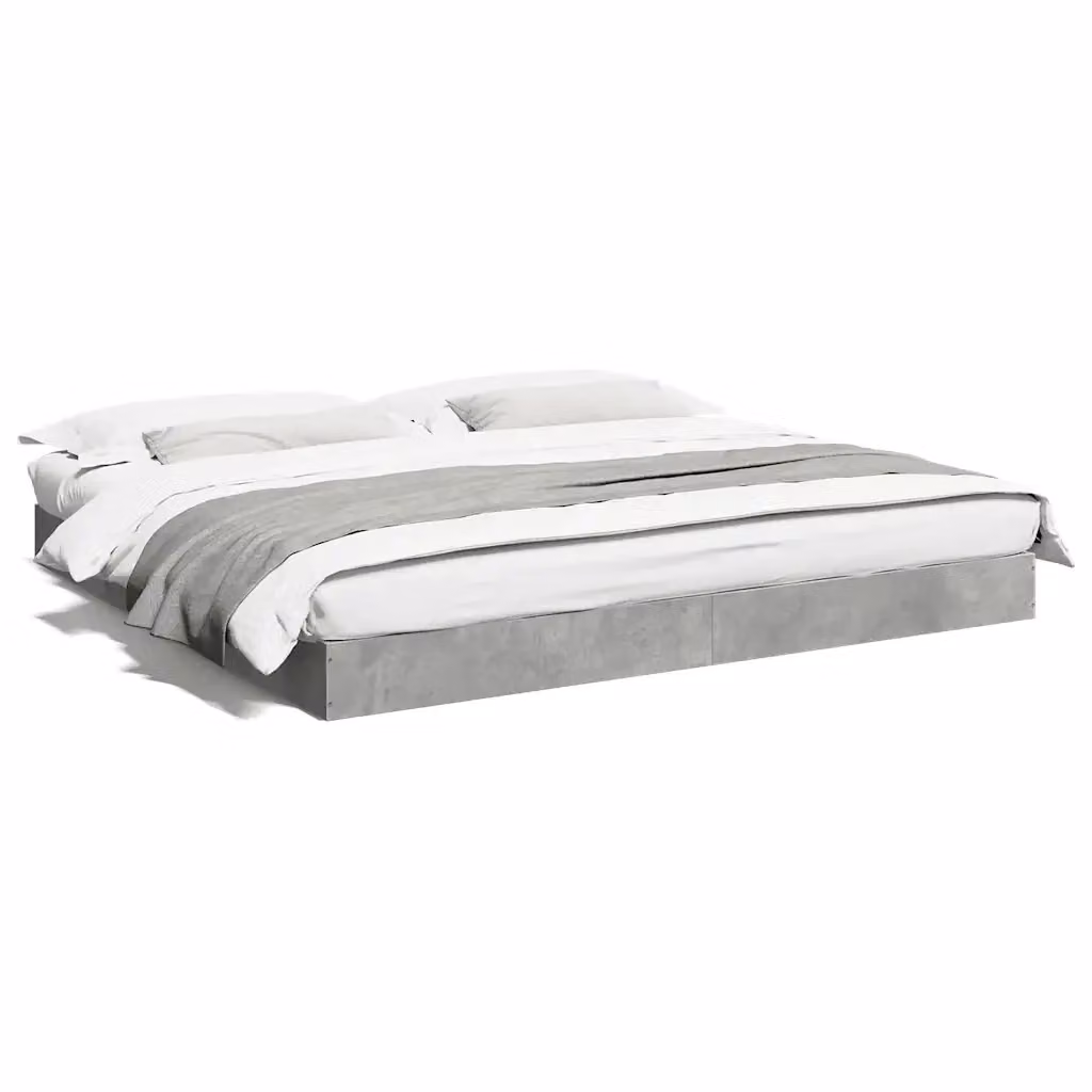 Letto con giroletto vidaXL in legno multistrato e tessuto grigio L/P: 180 x 200 cm – 2