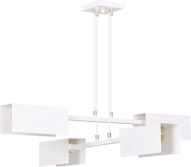 Lampadario Minimal Raiden Luceart-Classic in Acciaio Bianco con 4 Luci E27 – 1