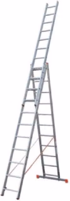 Scala Tripla Trasformabile Modula Trade Shop in Alluminio Argento, 3 Elementi, Multiuso a Sfilo o a Cavalletto