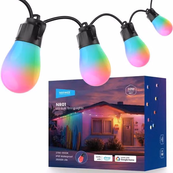 Ghirlanda luminosa a LED Neewer NR01-30 con controllo tramite app, 30 m