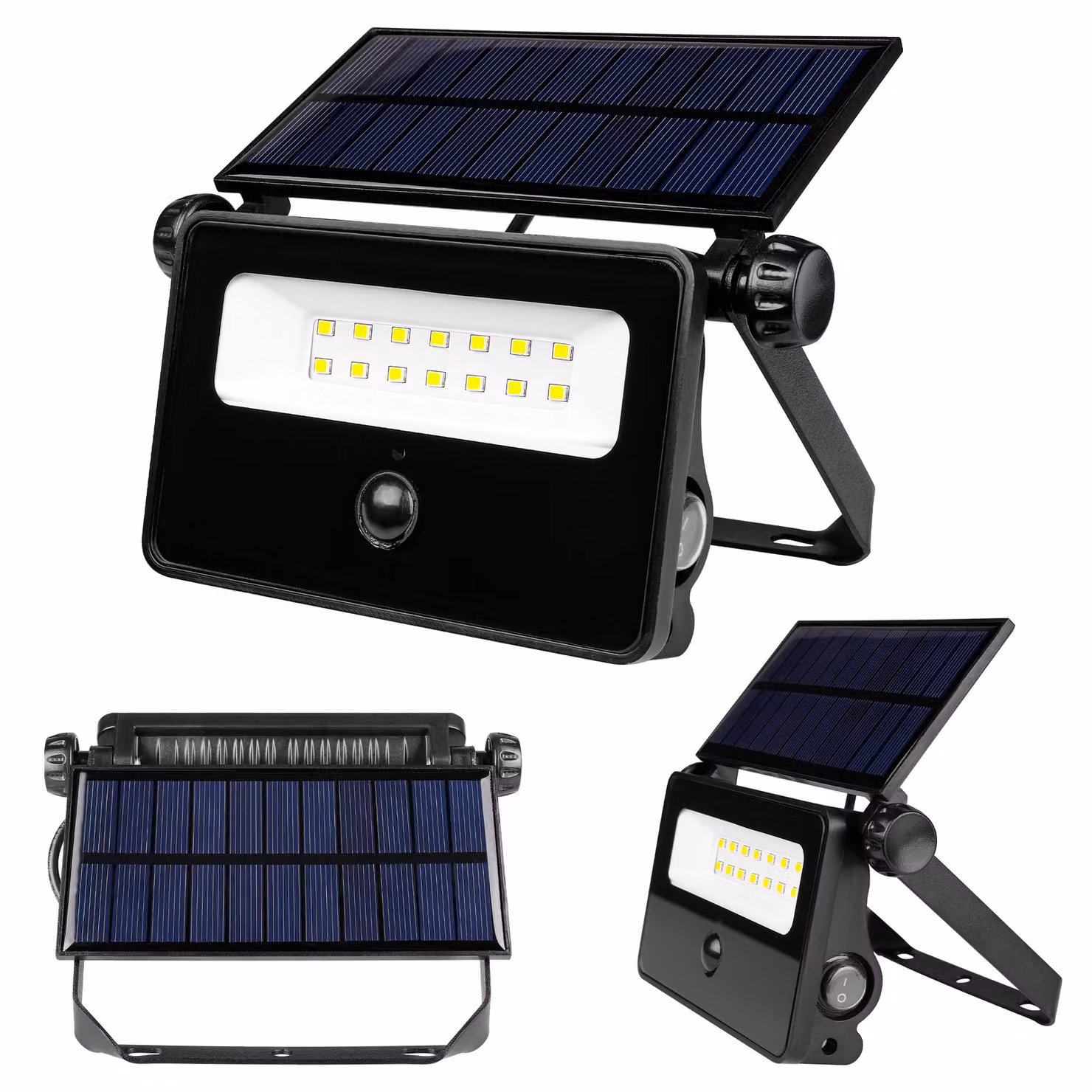 Proiettore MasterLED SMD a energia solare Polos 30W 4500K bianco neutro – 1600 lm, IP54, nero, a energia solare – per giardino e sicurezza