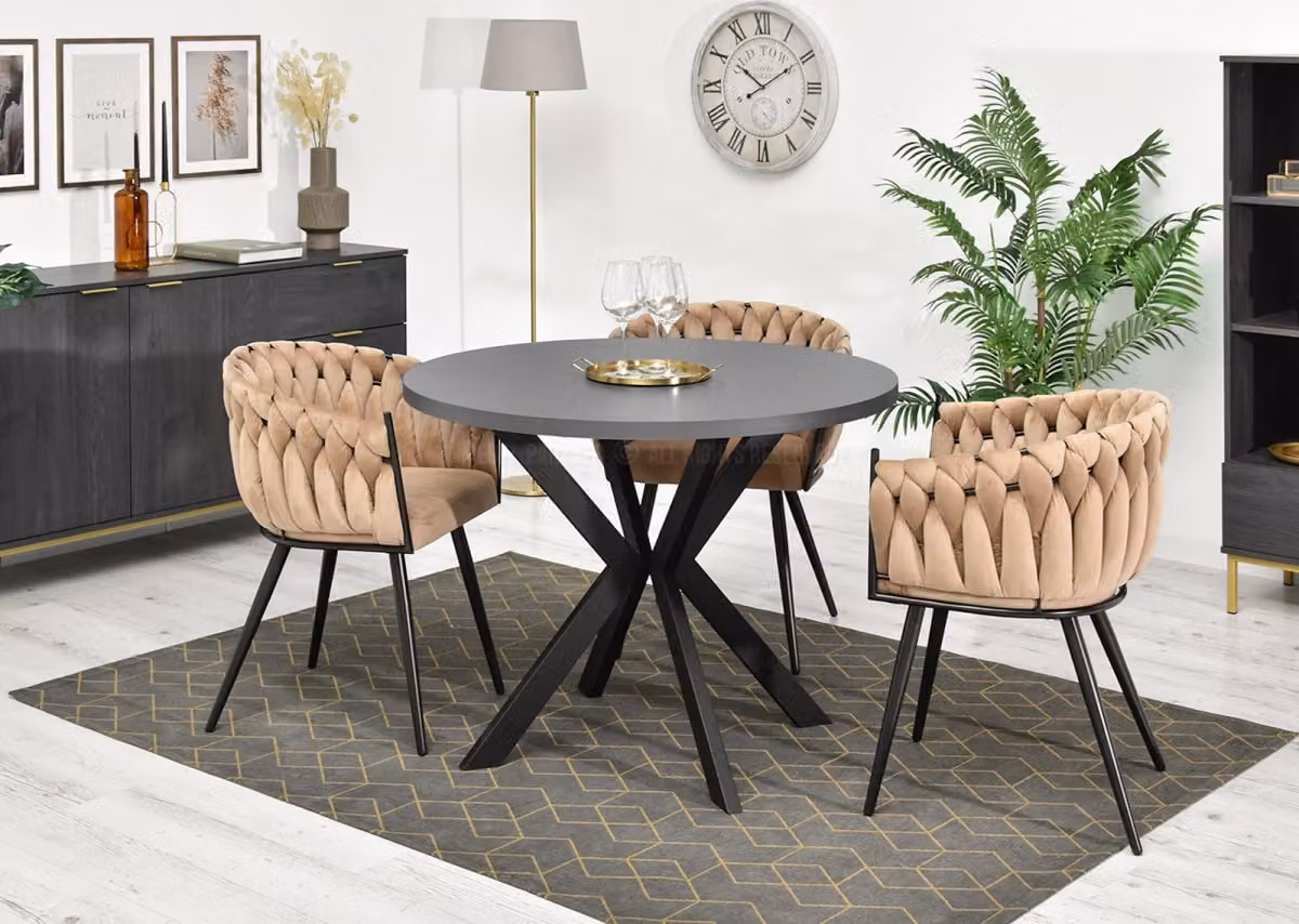Tavolo allungabile di design 100(180)x100 ANCEL - grigio grafite / nero