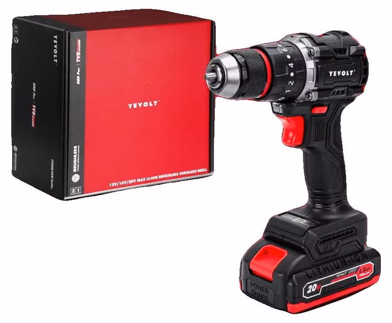 Trapano avvitatore a batteria, motore brushless, 20+3 livelli di coppia, YVGBD20DU3P1x1