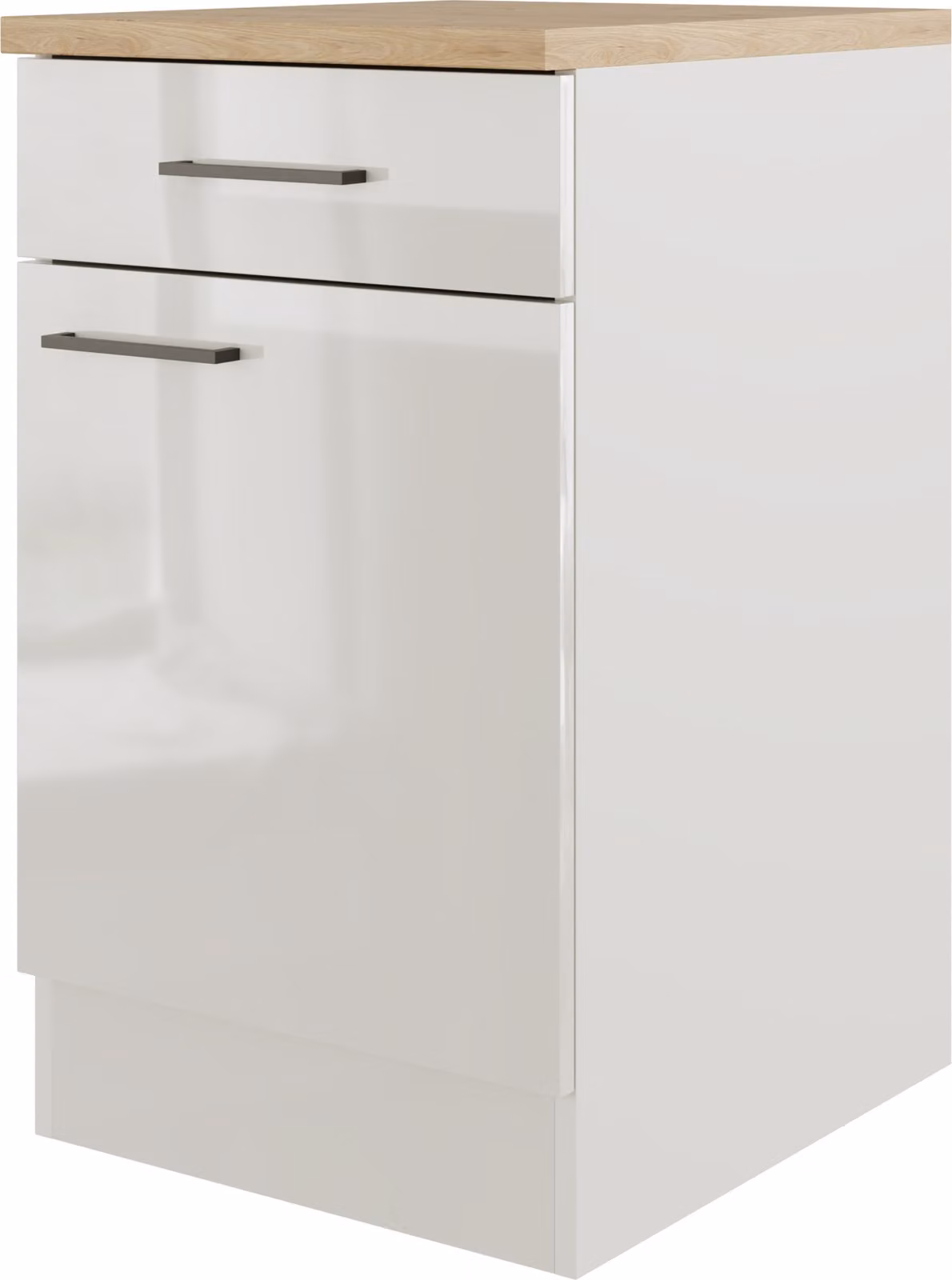 Fondo del mobile da cucina con cassetto e anta Flex Well Lund 50 x 60 x 85 cm grigio chiaro lucido grigio fumo opaco