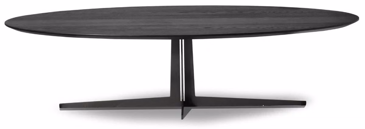 Tavolino Casa Padrino grigio antracite 150 x 80 x h. 38 cm - Tavolino ovale - Mobili Soggiorno - Qualità lusso