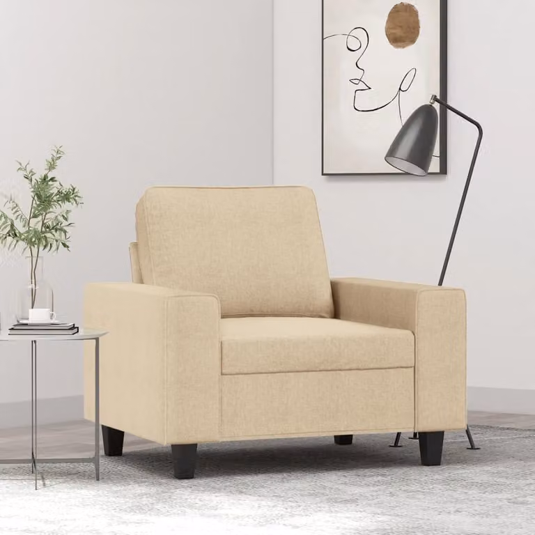 Poltrona color crema, 60 cm, in tessuto, 16,05 kg