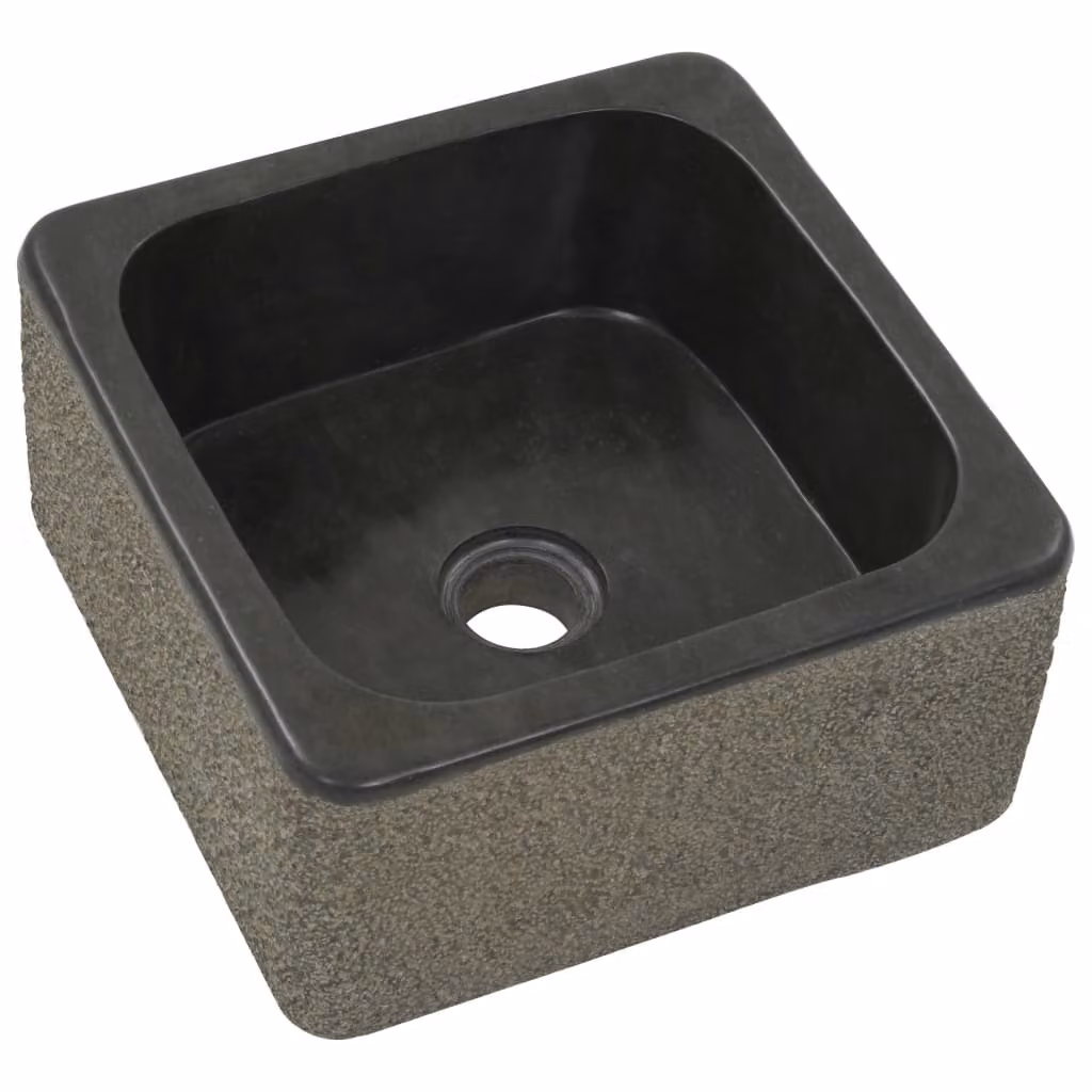 Lavandino 30x30x15 cm in Pietra di Fiume Nero