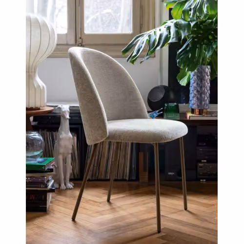 Sedia Tuka Mid imbottita con struttura in metallo Connubia