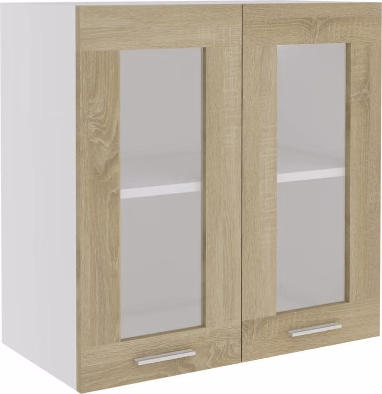 Mobile Pensile con Vetro “Lyon” Rovere Sonoma 60x31x60 cm