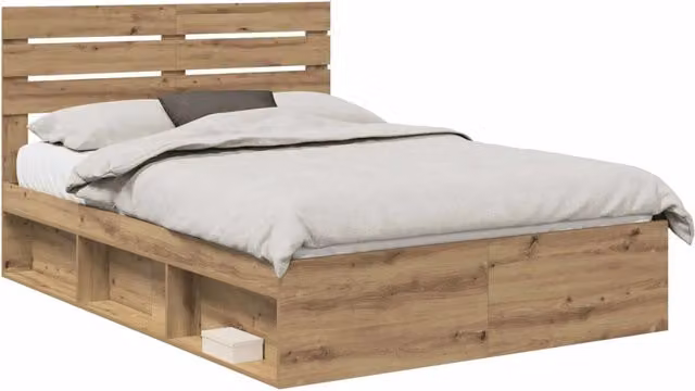 Letto matrimoniale | Letto per adulti | Struttura del letto Rovere Artigianale 140 x 190 cm